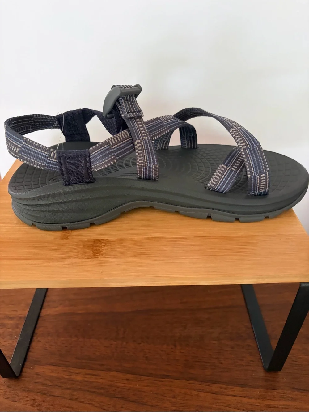 Chaco Sport Sandals. Gray & Blue with Patterned Straps. Men’s 9